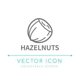 Hazelnuts Line Icon