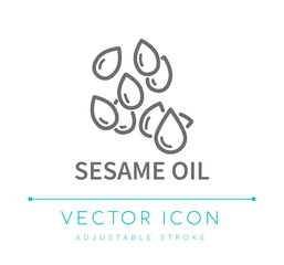 Sesame Oil Line Icon