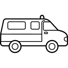 Ambulance Line Art Icon High-Quality Vector for Emergency Graphics