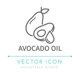 Avocado Oil Line Icon