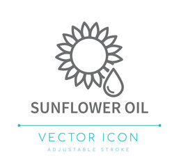 Sunflower Oil Line Icon