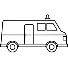 Ambulance Vehicle Line Art Vector Sleek & Minimalist Design