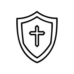 Fototapeta premium Shield of Faith with Cross Icon Design 