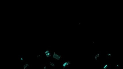 Glowing Blue Confetti Animation on Transparent