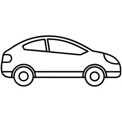 Fototapeta premium Electric Car Line Art Icon Minimalist & Eco-Friendly for Sustainable Design