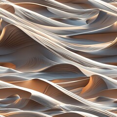 Sand dunes illustration. Many beige and white stripes forming dunes, smooth shapes. Wavy textured background, abstract sand lines, soft look.