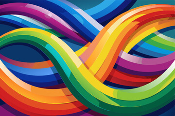 Obraz premium Colorful Entwined Curves Creating a Vibrant Abstract Pattern Background