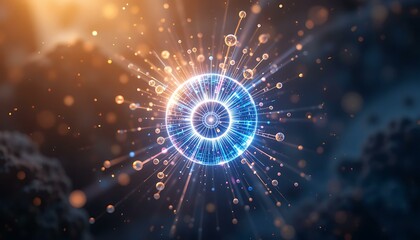 Stunning Abstract Sphere: Digital Art, Futuristic Technology Background