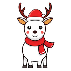 reindeer with christmas hat