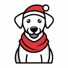 dog wearing santa hat