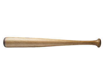 Obraz premium Unvarnished Wooden Baseball Bat, Studio Shot, Isolated on White