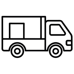 Detailed Lorry Line Art Icon Clean Vector for Transportation Graphics
