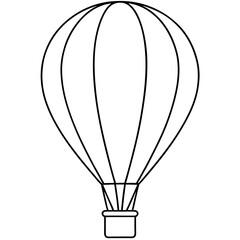 Obraz premium Hot Air Balloon Outline Vector Clean & Elegant Line Art Illustration