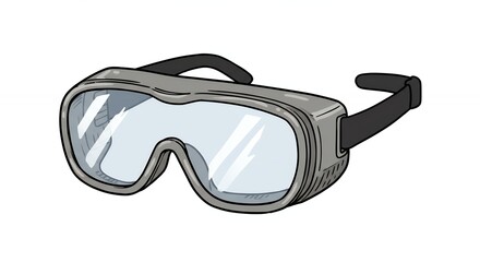 Fototapeta premium Protective Gray Safety Glasses Illustration