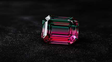Stunning Bi-Color Tourmaline Gemstone on Black Velvet