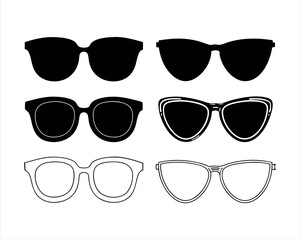 Black plastic eyewear set with sunglasses and eyeglasses offers stylish sun protection.