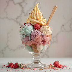 Irresistablly delicious ice cream sundae, Generative AI