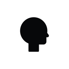 The ideal head icon features a simple, well-defined silhouette or outline of a human head. It should be easily recognizable, balanced, and often used in profiles, user interfaces, or AI representation