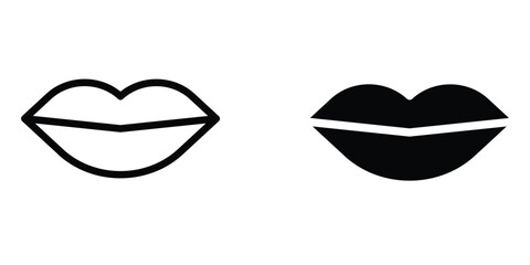 The ideal lip icon features a smooth, symmetrical shape with a bold outline. It is easily recognizable and often uses red or pink shades to symbolize beauty, love, or expression.