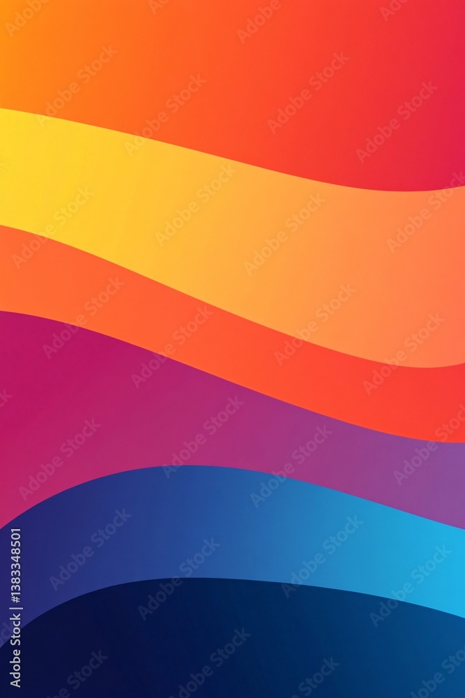 Poster Abstract colorful background with wavy smooth shapes flowing