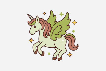 cute unicorn illustration vector