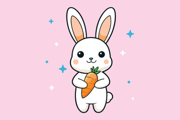 cute bunny illustration vector