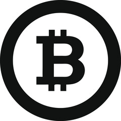 Bitcoin icon sign payment symbol. Cryptocurrency logo. Simple vector.