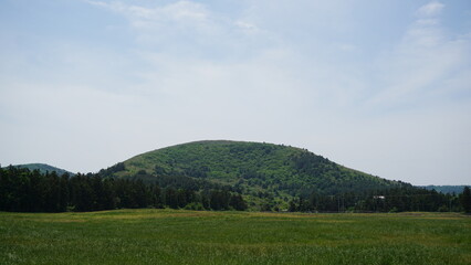 a hill under the blue sky