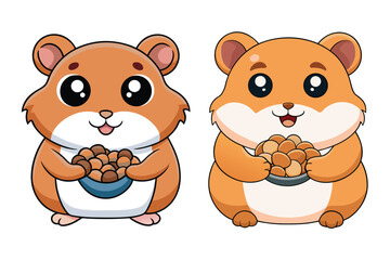 cute hamster illustration vector