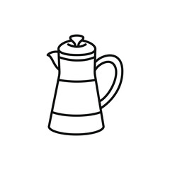 Coffee Pot Outline: Simple Line Art Illustration