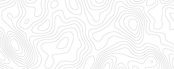 White Topology and Topography Vector Layered Paper Cutout Abstract Background. Smooth Wavy curve lines banner design vector map seamless pattern. Thin curved wavy lines topology on a white background.