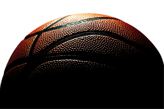 Dramatic Low-Key Close-up of a Basketball's Textured Surface