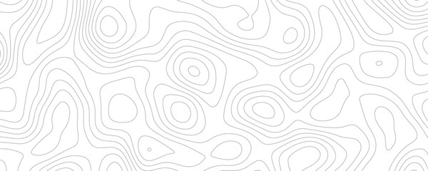 White Topology and Topography Vector Layered Paper Cutout Abstract Background. Smooth Wavy curve lines banner design vector map seamless pattern. Thin curved wavy lines topology on a white background.