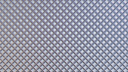 A modern and abstract 3D render featuring a geometric diamond pattern in shades of gray and light blue. Ideal for backgrounds, presentations, and digital design projects.