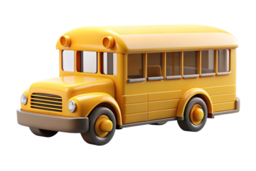 Yellow school bus. 3d rendering