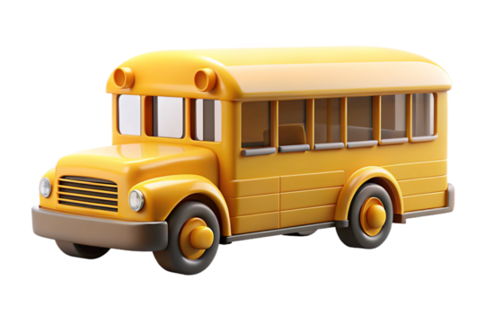 Yellow school bus. 3d rendering
