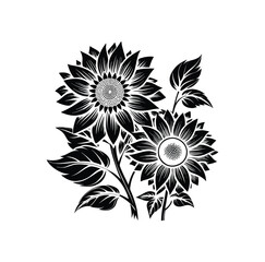 Sunflower Black And White Stock Vectors, Clipart and Illustrations 5.eps