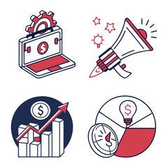 vector illustration of american flag with map