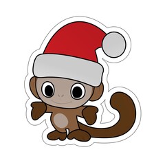 Sticker of Dog Bird Wearing a Hat Cartoon, Cute Funny Character, Flat Design