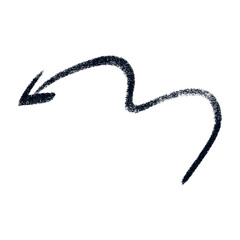 Doodle emphasis arrow icon. Design quirky twist zigzag line, spring coil, curve wave. Vector