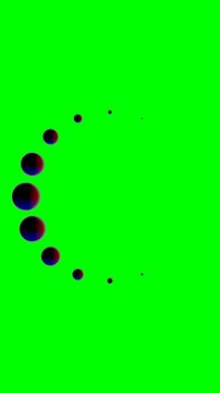 Symmetrical Loop of 3D Spheres in Front-Facing Circular Formation Over Green Screen for Clean Tech and Digital Interface Backgrounds