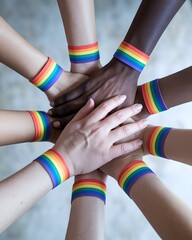 Diverse Hands United in Support of LGBTQ+ Pride