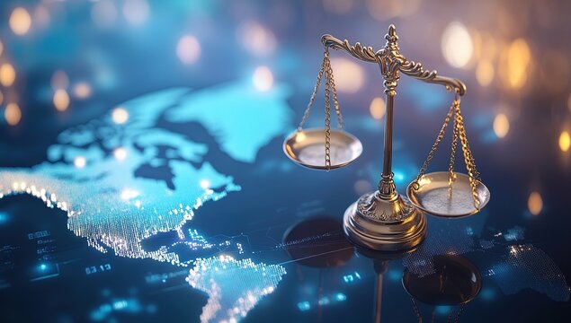 Global Justice: Scales of Justice Balancing International Law and Fairness Across the World
