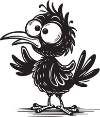 Funny bird vector illustrations, isolated on white background.