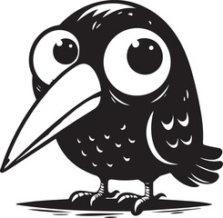 Funny bird vector illustrations, isolated on white background.