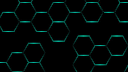 Abstract futuristic hexagons on a dark blue background for network connection. Hexagon network pattern geometry shape texture. Geometric hexagonal, triangle, shape.