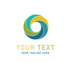 Fototapeta premium Minimalist Yellow and Blue Logo with Custom Text