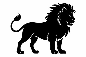 king lion silhouette black vector