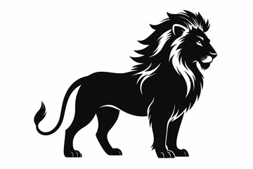 king lion silhouette black vector