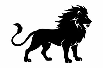king lion silhouette black vector